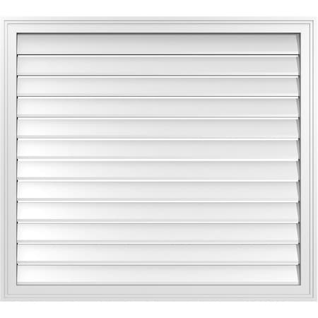 Ekena Millwork Vertical Surface Mount PVC Gable Vent: Functional, w/ 2"W x 1-1/2"P Brickmould Frame, 40"W x 36"H GVPVE40X3602SF
